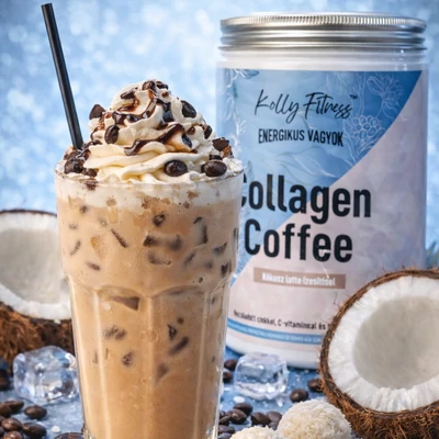 KOLLY FITNESS COLLAGEN COFFEE 450g - Kókusz latte